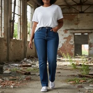 Lee Women's Relaxed Bootcut‎ High Rise Medium Wash Blue Jeans Vintage Size 12